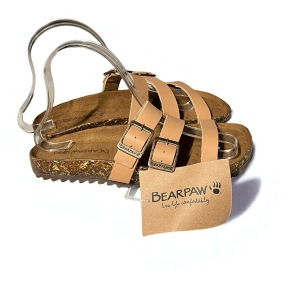 🌻NEW w/tags BearPaw Mercedes Brown Strappy Leather Sandals | Women's Size 7 - Picture 5 of 11